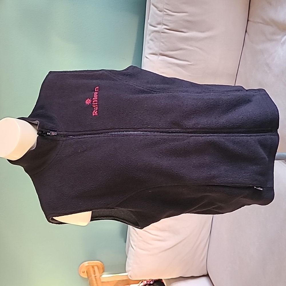 Ruff Hewn Reversible Fleece Vest, Black with Gray Thermal